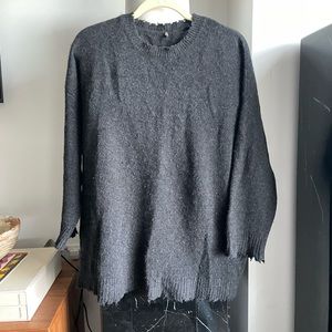 R13 Distressed Oversized 100% Cashmere sweater